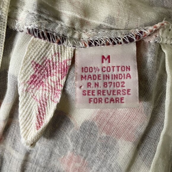 Womens Floral Sundress Spaghetti Straps Empire Waist Size Medium c - Picture 13 of 14